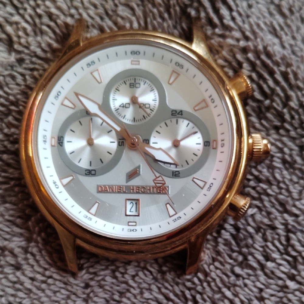 Daniel Hechter Gold and White Chronograph Watch